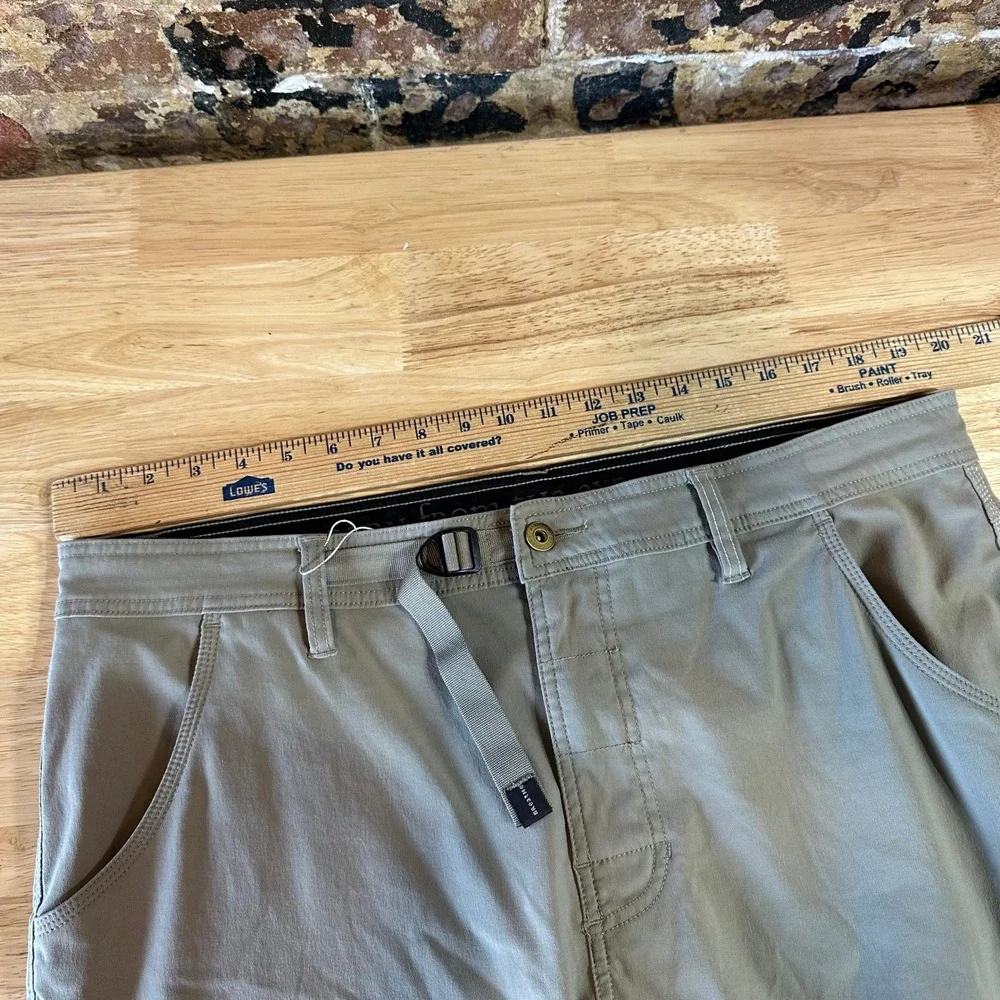 Prana Pants Men 38x29 tan Nylon Stretch Hike Camp Fish Gorpcore